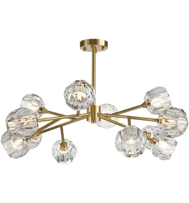Modern Gold Clear Crystal Globe Chandelier