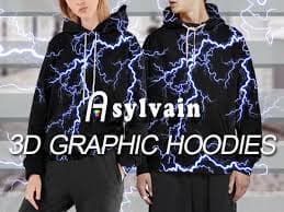 Asylvain Unisex Fashion Hoodies for Men Women 3D Black Graphic Sweatshirt Shirt Cool Pullover Hooded Sweatshirt with Pocket, Small at Amazon Men's Clothing store