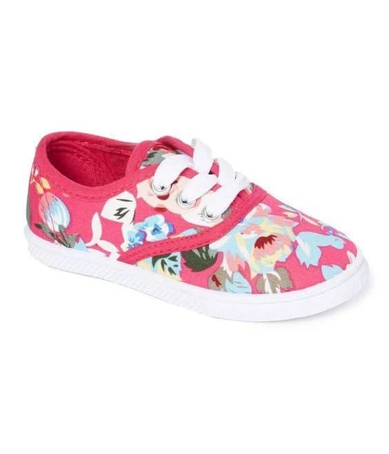 Little Girls Sneakers Tennis Shoes With Flowers - Toddler Girl Size 8