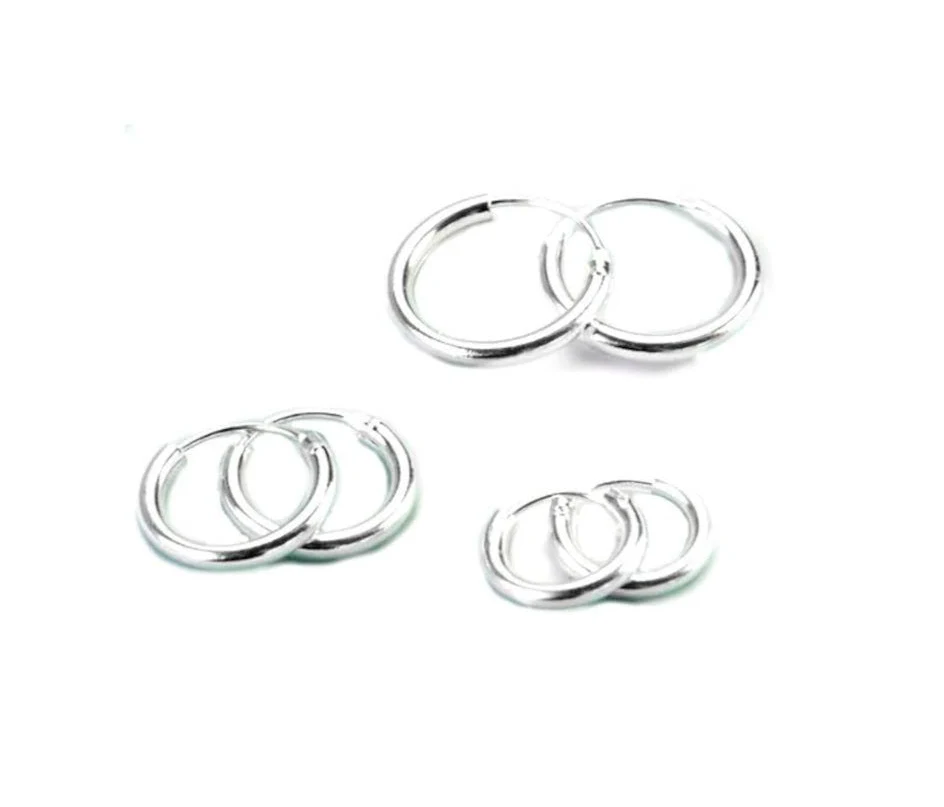Sterling Silver Rounded Hoops