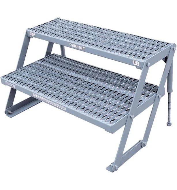 Cotterman Series WP 24" x 12" 2-Step Adjustable Steel Work Platform D0550096-01 - 800 lb. Capacity