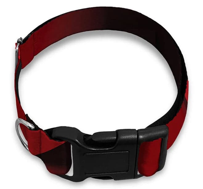 Red Geometric Print Dog Collar