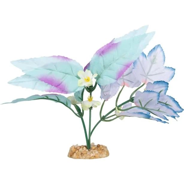Imagitarium Blue Purple Leaf Mix Silk Aquarium Plant