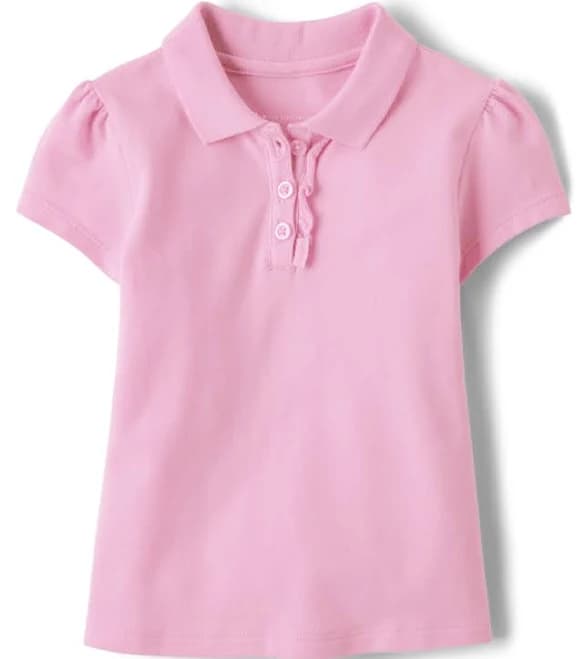 The Children's Place Toddler Girls Uniform Ruffle Pique Polo