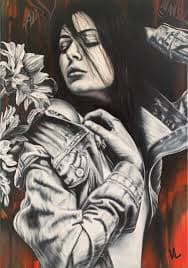 Sunflower On The Shoulder, Painting by Val Escoubet | ArtMajeur