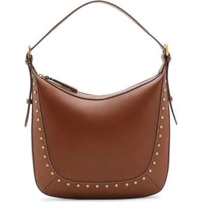 MANGO Studded Leather Shoulder Bag