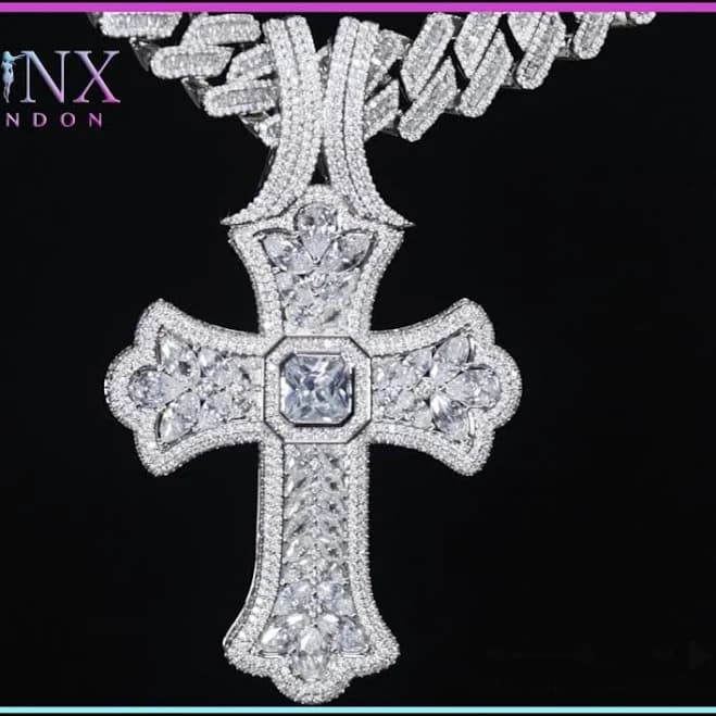 Iced Out Diamond Cross Pendant