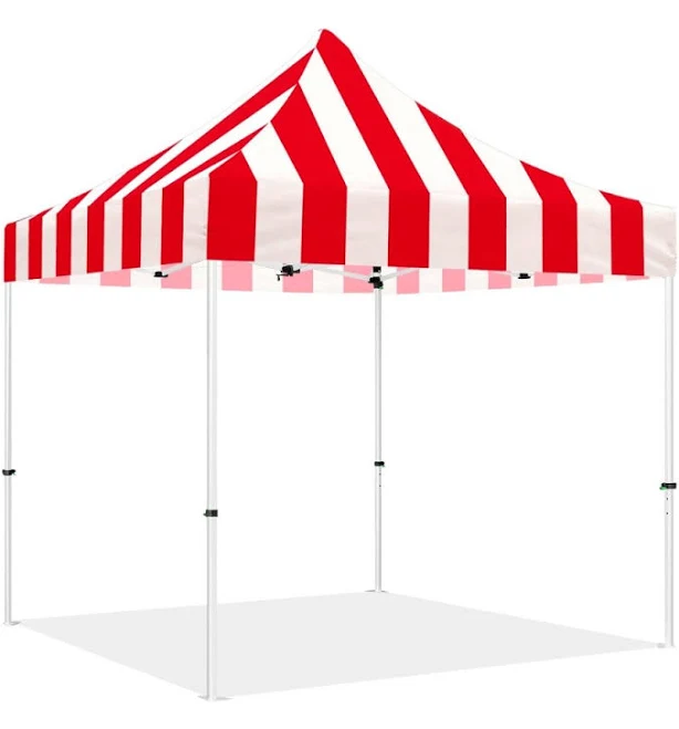Carnival 10x10 Red and White Striped Canopy Tent