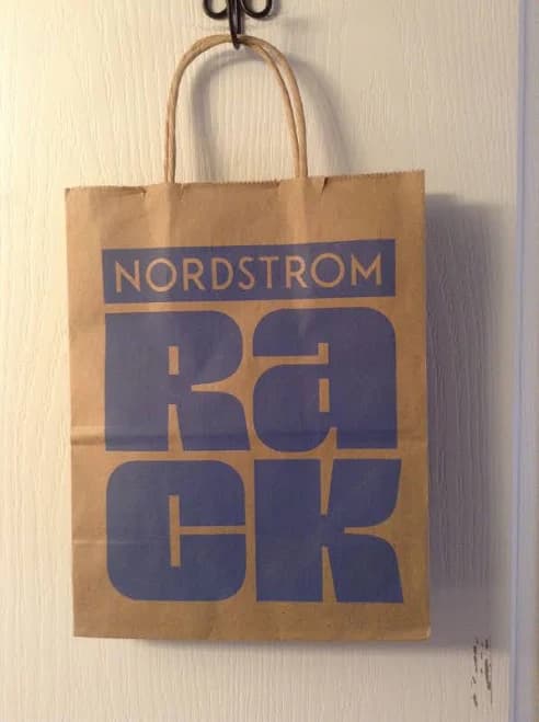 1 Nordstrom Rack Shopping Logo Bag Xlarge Gift Tote 10" X 8" X 5"