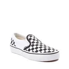 Vans Slip-On Checkerboard Skate Shoe - Little Kid - Black / White