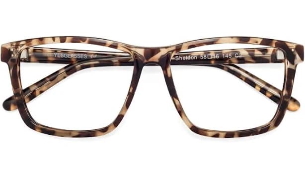 Oversized Grandpa Plastic Square Blue Light Glasses