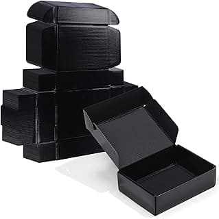 7x5x2 Black Small Shipping Boxes, 20 Packs Corrugated Cardboard Mailer Boxes for Packaging Small Business Mailing Gifts Wrap Boxes with Lids