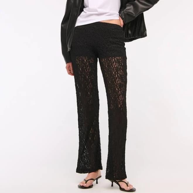 Abercrombie & Fitch Women's High Rise Knit Lace Pants