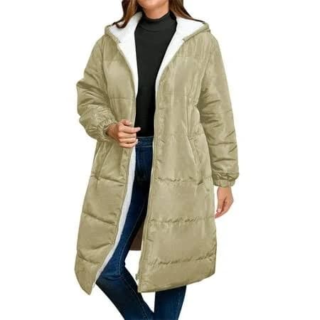 Women's Oversized Sherpa Fleece Lined Hooded Puffer Coat