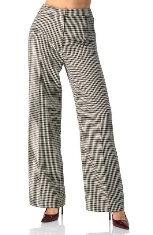 Ivonne Checkered Wide-leg Trousers