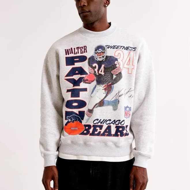 Abercrombie & Fitch Men's Calvin Johnson Graphic Crew Sweatshirt
