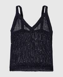 Peserico - Blue top with sequins S98124F03 - shop with Portugal delivery at Symbol