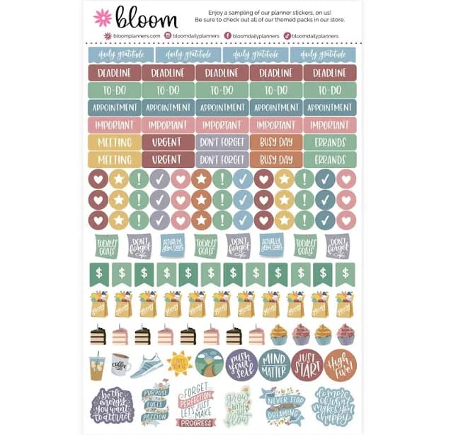 Bloom Daily Planner Promo Sticker Sheet