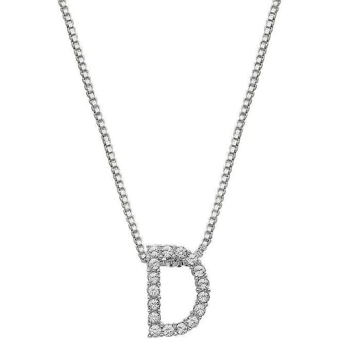 Brilliance Silver Plated Crystal Initial Pendant