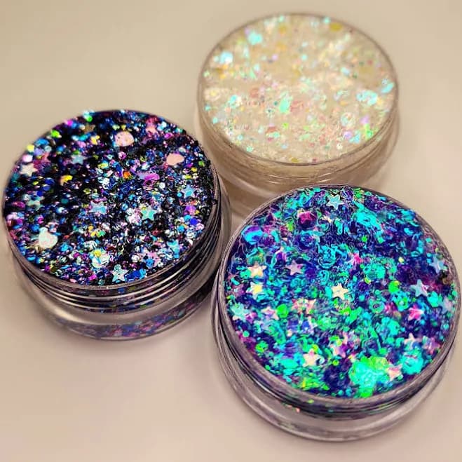 Body Glitter, Face Glitter Gel Makeup, Hair, Eye, Festival, Rave, Cosmetic, Opal, Purple, Euphoria, Holographic, Iridescent, Cheer, Bundle