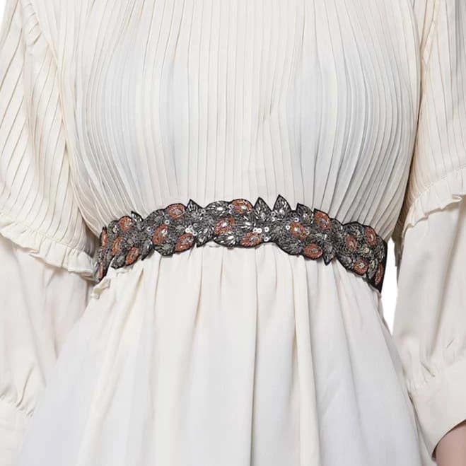 Botanical Sequins Cut Work Waist Belt