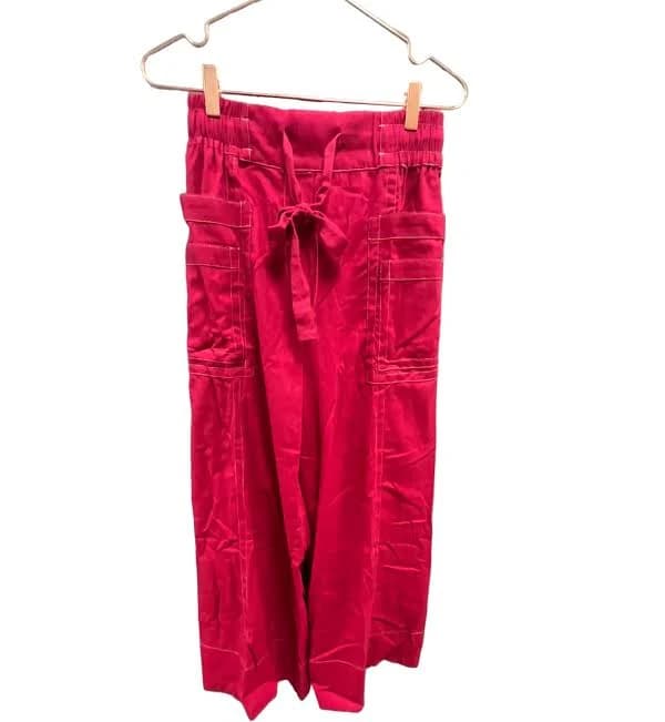Wide Leg Linen Pants with Tie