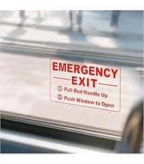 Door Décor Decals, Stickers & Vinyl Art 600x120 EMERGENCY EXIT - BREAK GLASS IN EMERGENCY Stickers - Safety Genius Caution & Safety Door Mounted Home Décor Plaques & Signs