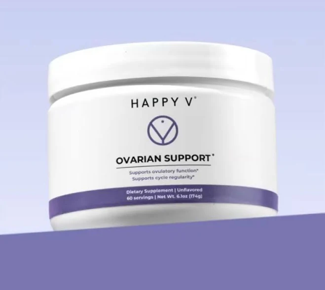 Happy V Ovarian Support Powder - Daily Supplement For Hormonal 09/2027