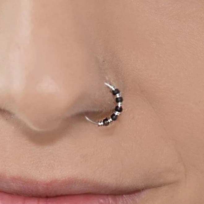 Sterling Silver Thin Twist Nose Hoop