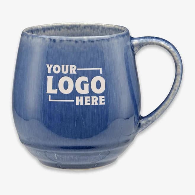 Sample - Laser Engraved 18 oz. Fresco Ceramic Reactive Glaze Mug - Blue