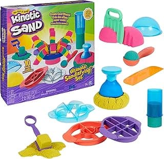Ultimate Sandisfying Set with 2lbs Play Sand (Pink, Yellow & Teal), 10 Tools & Molds, Sensory Toys for Kids Ages 7 and up