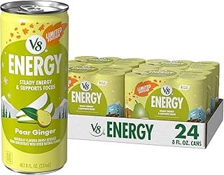 Energy Pear Ginger Energy Drink, 8 fl oz Can (24 Pack)