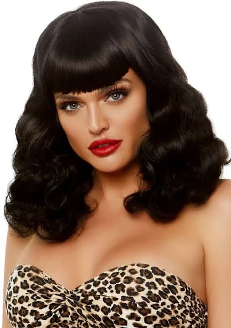Retro Bang Curly Bob Wig
