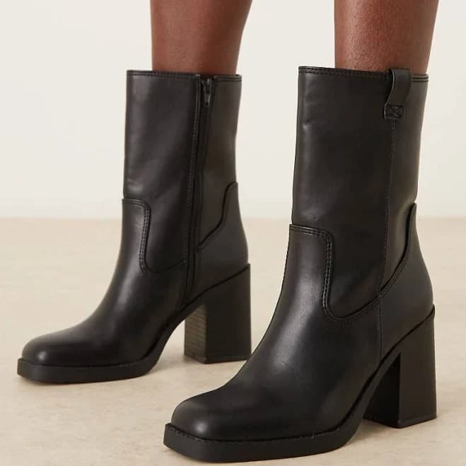 ASOS Design Ruby Pull-On Block Heeled Ankle Boots