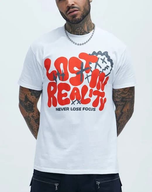 Fashion Nova Men's Never Lose Focus Short Sleeve Tee Shirt