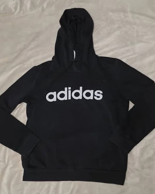 Adidas Black White Logo Hoodie Pullover Women's Size Medium