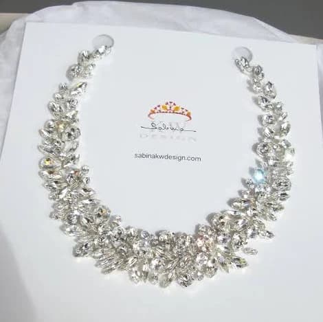European Crystal Rhinestone Bridal Bib Necklace