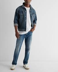 Straight Medium Wash Hyper Stretch Jeans | Express