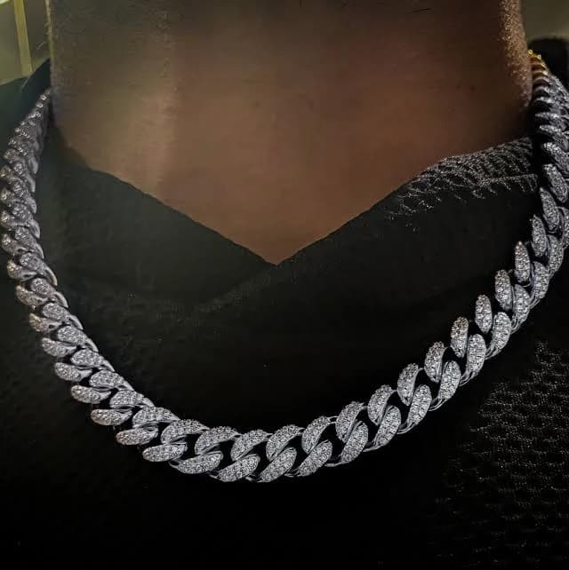 ancient aura jewelry Iced Out 12mm Cuban