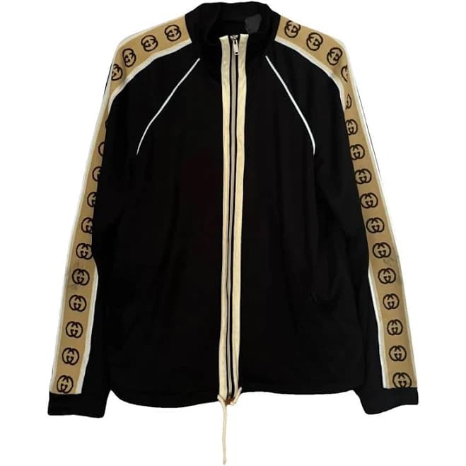 Gucci Men's GG-Striped Jersey Track Jacket, Black, Men's, Xs
