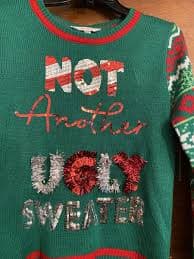 Women's Green Not Another Ugly Christmas Sweater Juniors Small | eBay
