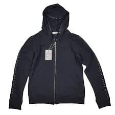 Vintage Y2K Rhinestone Jewel Women's Small Black Zip Up Hooded Hoodie Jacket