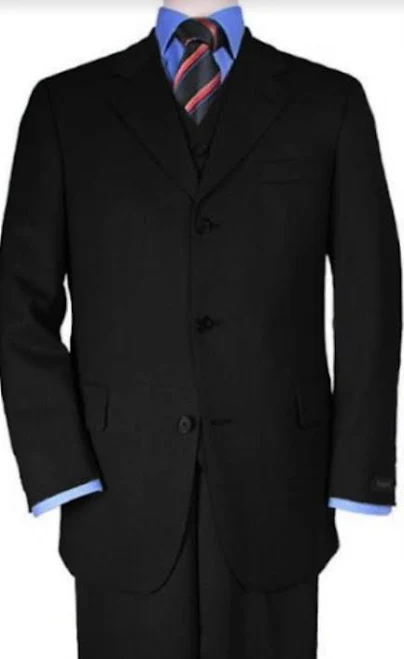 Classic Fit Three Button Vested Suit