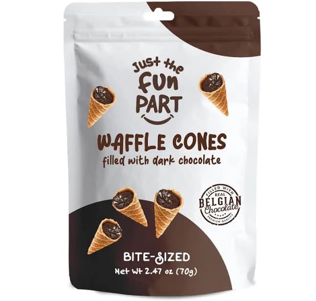Just the Fun Part Mini Waffle Cones with Dark Chocolate