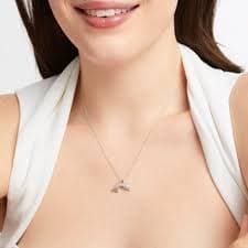 Diamond Dolphin Necklace 1/6 ct tw 10K White Gold 18" | Kay