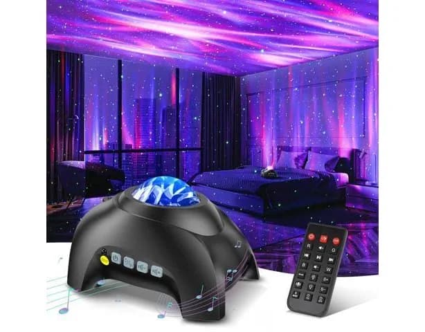 Northern Galaxy Light Aurora Projector with 33 Light Effects, LED Star Projector for Bedroom Nebula Lamp, Remote Control, White Noises, Bluetooth Spea