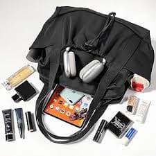 Amazon.com: CONTAIL 33L Foldable Soft Neoprene Scuba Fabric Tote Bag,Zipper Shoulder Bag for Women,Convertible Water-resistant Small Handbag,Black : Clothing, Shoes & Jewelry