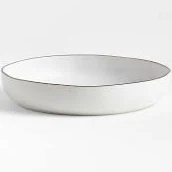 Crate & Barrel Range White Low Bowl