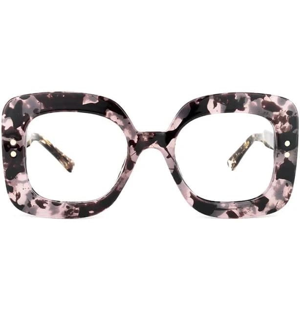 Alexandra Thick Frame Women's Full Rim Square Wine Rectangle Optical Glasses