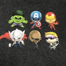Marvel Avengers Mini Superheroes Characters Graphic T-Shirt Dark Gray Size XL | eBay